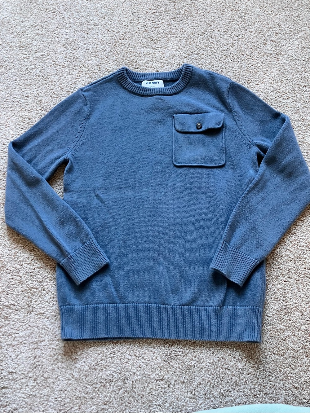 Old Navy Boy’s Slate Blue Crewneck Sweater with Pocket
